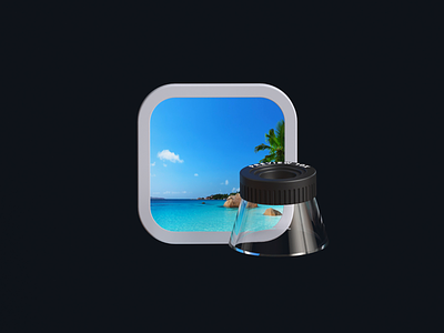 Big Sur OS preview icon apple beach big sur bigsur glass glass bottle icon illustration image lens preview timeless udhaya view viewer