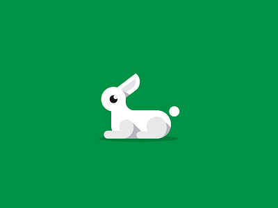 Rabbit abstract animal bas baspixels brand design green icon logo rabbit udhaya