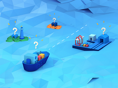 Trade Lanes illustration blue container harbor illustration islande ocean port question sea ship trade lanes udhaya