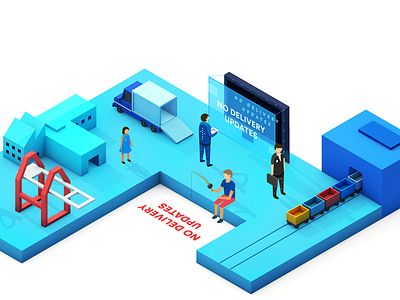 No Delivery Updates isometric illustration WIP blue cargo delivery harbour illustration isometric port ship udhaya chandran ui update ux