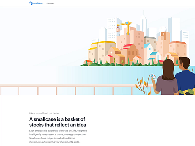 Smallcase Landing Page ideas interaction design investment isometric landing page marketing site parallex real estate small case timeless uidesign user interface visual design website design