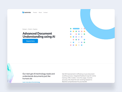 Artificial Intelligence Document Observation artificial intelligence document interaction landing page machine learning motiongraphics reading ui ux design visual design web website website animation