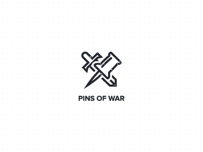 Pins Of War Concept (unused) bas baspixels brand design brand designer icon designer identity identity designer logo designer mark pins pinterest sword symbol war