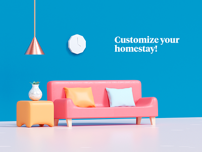Home customization static version customisation house illustration interior pillow sofa