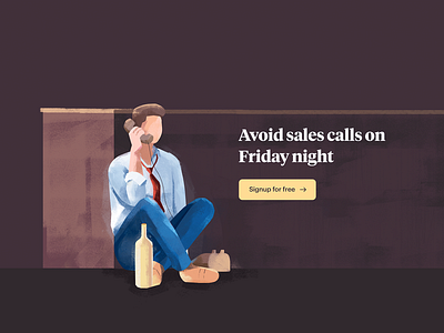 Friday Night Sales Call alcohol calligraphy crm friday illustration night sales timeless udhaya