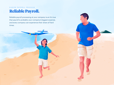 remote payroll processing illustration beach child father fund happy hr illustration man payroll play running timeless udhaya vacation web