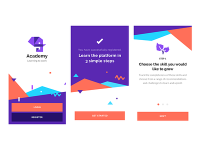 Academy app branding clean design flat graphic icon iconography illustration illustrator logo minimal mobile typography ui ux