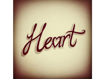 Hand-drawn Typography - "Heart" design drawing illustration lettering typography