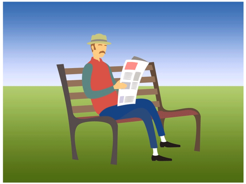 "The Early Bird Catches The News" animated animatedgif animation funny gif illustration vector