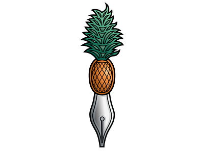Pineapple Pen design digital drawing graphic design illustration vector
