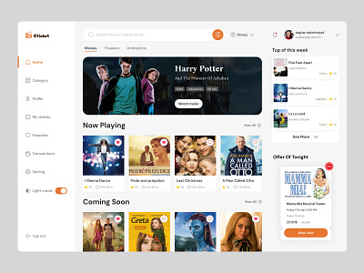 cinema ticket booking cinema web design cinemabooking cinematicket dashboard ticketbooking ui uidesign uiux