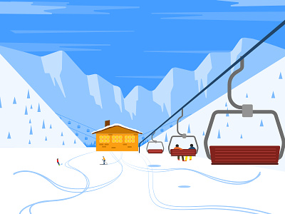 Ski Station christmas landscape scenery ski snow snowboard sport station view winter winter sport