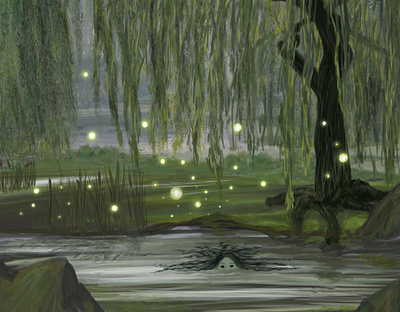 Rusalka in the Swamp 2d 2dart cover art digital illustration digital painting illustration photoshop