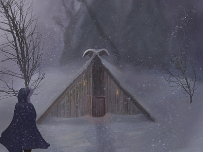 Viking Hut in a Storm