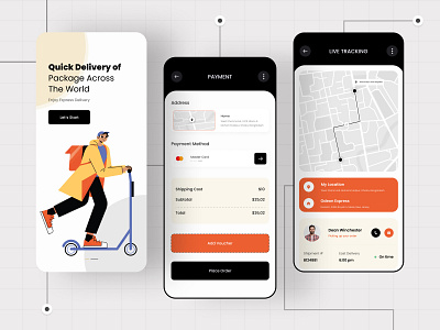 Delivery Service Mobile App Design Exploration app design app exploration app ui courier service delivery delivery service design home delivery mobile app product delivery trending ui ux