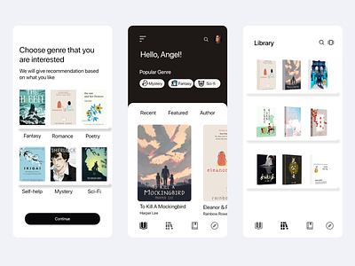 Library App android app design application book reader design ios library app mobile mobile app new books reading app reading list ui ui ux design ux