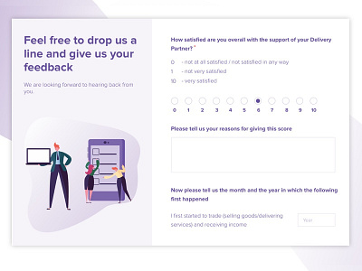 Feedback form design illustration ui website