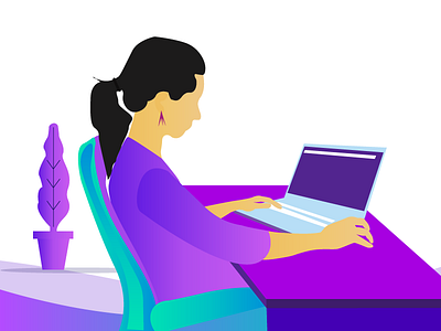 Working Woman design illustration vector website