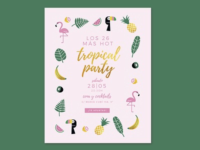 Tropical party invitation digital email invitation tropical