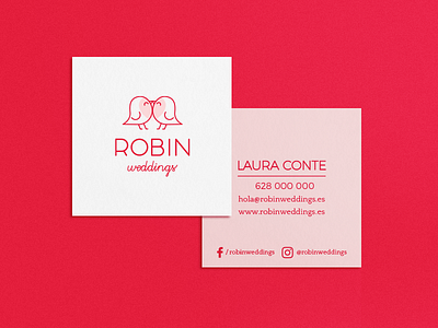 Robin weddings business card business card logo design