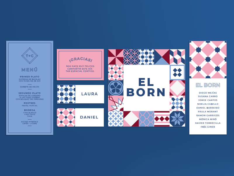 Wedding Stationery - Barcelona Collection tile stationery design wedding stationery vector wedding