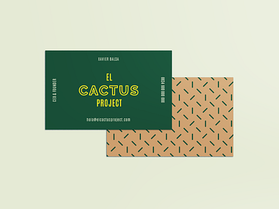 El Cactus Project business card cactus