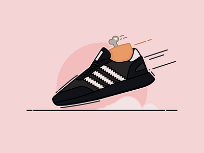 Running adidas bone design illustration iniki leg run sneakers vector