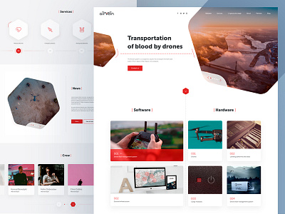 AIRVEIN | Website design grid home invision landing page parallax ui user ux web website