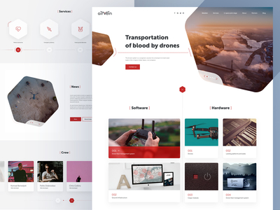 AIRVEIN | Website design grid home invision landing page parallax ui user ux web website