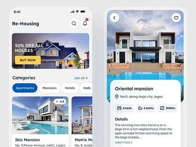 House Rent App UI design 3d branding design graphic design logo new designer new designs support ui ui design ui ux designs ux designer