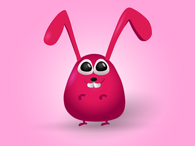ვარდისფერი კურდღელი bunny character cute illustration pink rabbit vector