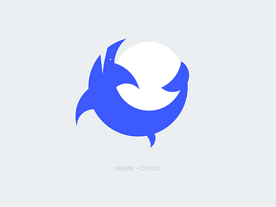 theshark556's logo blue circle flat icon illustration indigo mark monogram shark