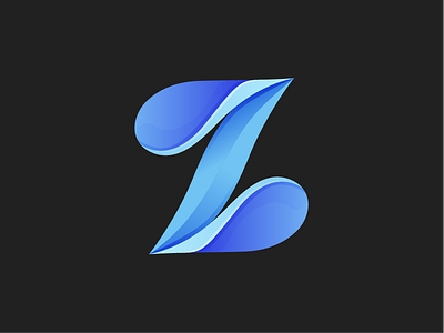 Z lettermark blue gradient lettermark logo z