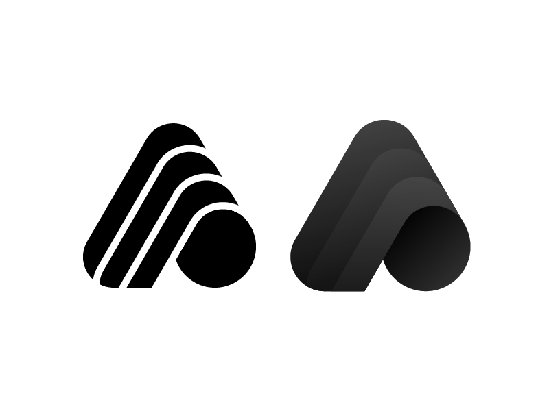 A lettermark for AspireBuilds gradient monogram lettermark mark logo a