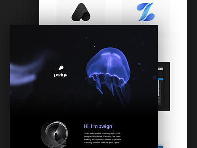 pwign's new branding blue brand branding identity jellyfish purple