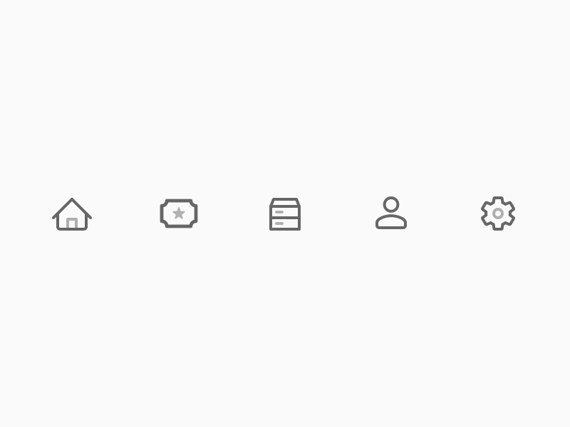 Some App Icons gear settings profile storage locker raffle ticket house home icon