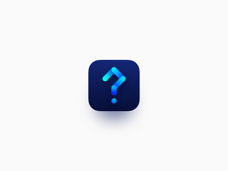 Question App Icon Exploration dark blue gradient icon app question