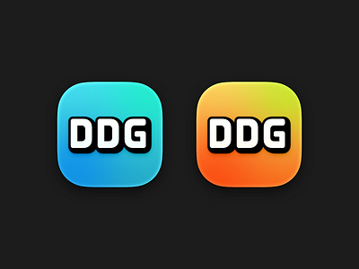 DDG Icon branding cyan d ddg g gradient icon logo orange playful