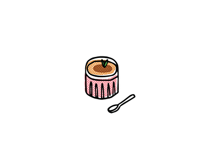 Creme Brulee branding dessert food hand drawn icon illustration logo sketch valentine vector
