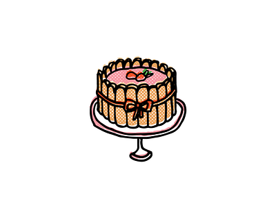 Charlotte Cake branding cake dessert food hand drawn icon illustration logo sketch vector