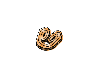 Palmier branding design food french pastry hand drawn icon illustration logo sketch vector