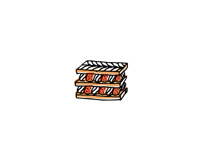 Mille Feuille branding food french hand drawn icon illustration logo pastry sketch vector