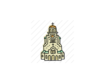 Alexander Nevsky Cathedral architecture branding design hand drawn icon illustration landmarks logo sketch vector