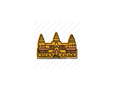 Angkor Wat branding buildings design hand drawn icon icons illustration landmarks logo sketch vector