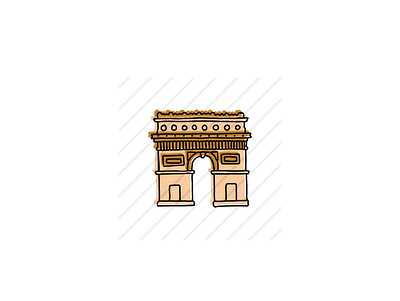 Arc de Triomphe branding design france hand drawn icon icons illustration landmarks logo sketch vector