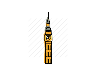 Big Ben architecture branding design hand drawn icon icons illustration logo sketch vector