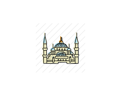 Blue Mosque, Istanbul branding design hand drawn icon icons illustration logo sketch typography vector