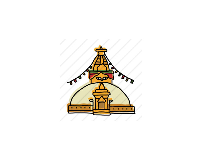 how to draw swayambhunath stupa in easy way - YouTube