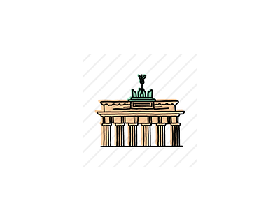Brandenburg Gate branding design hand drawn icon illustration landmark logo vector