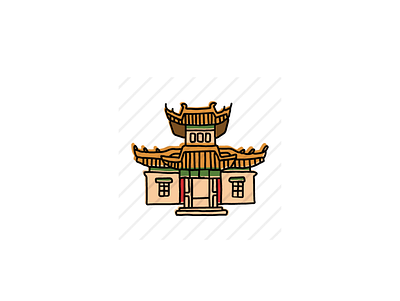 Choijin Lama Temple architecture branding design hand drawn icon icons illustration logo sketch vector